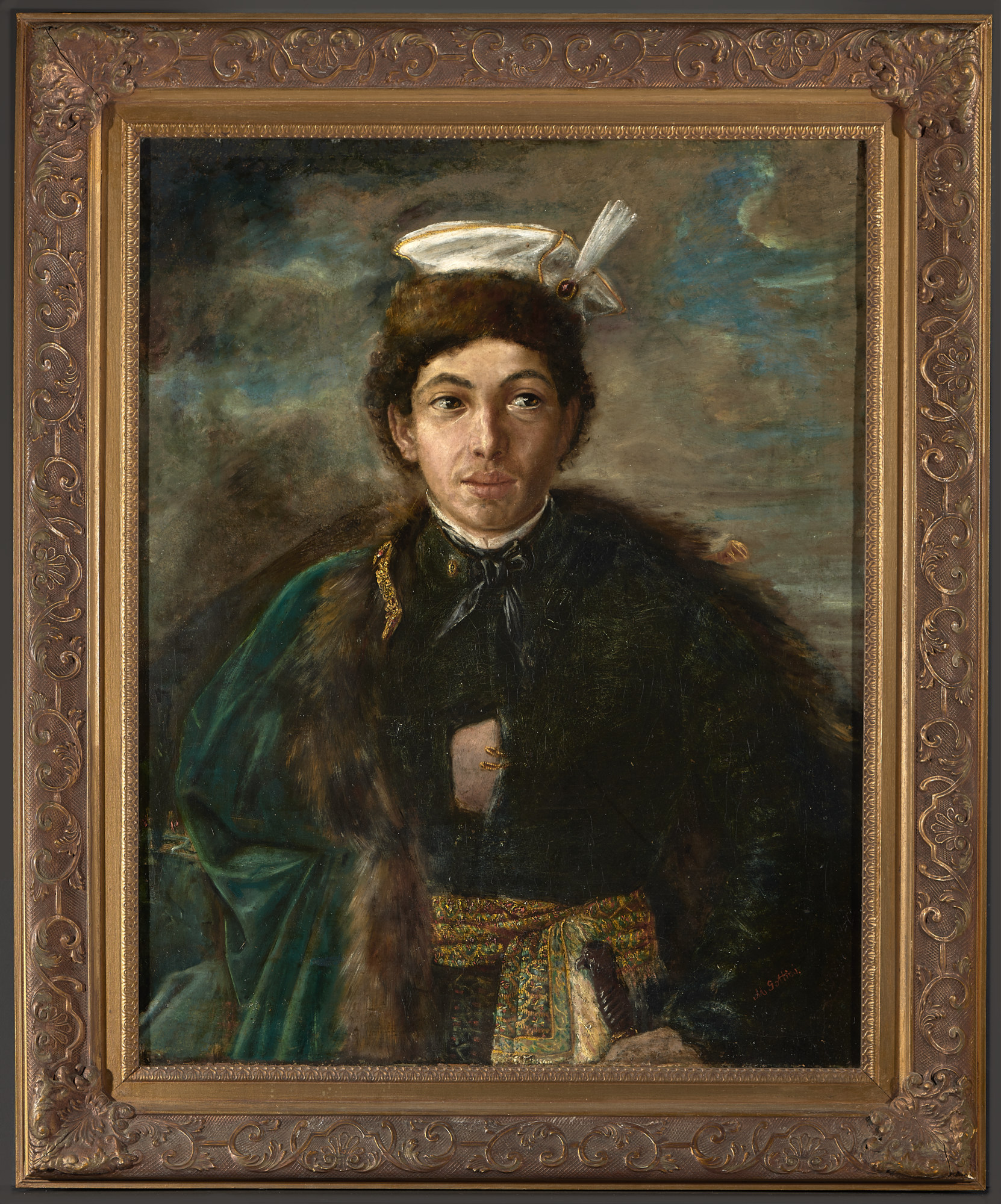 Na obrazie widzimy „Autoportret w stroju polskiego szlachcica” autorstwa Maurycy Gottlieb