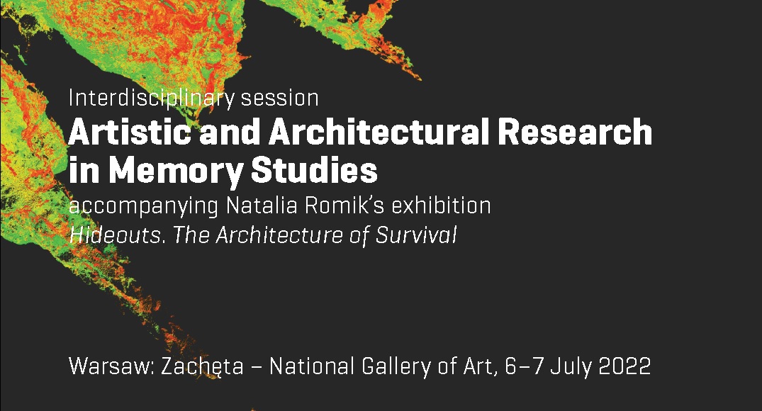 On the background there is a name of interdisciplinary session "Artistic and Architectural Research in Memory Studies."