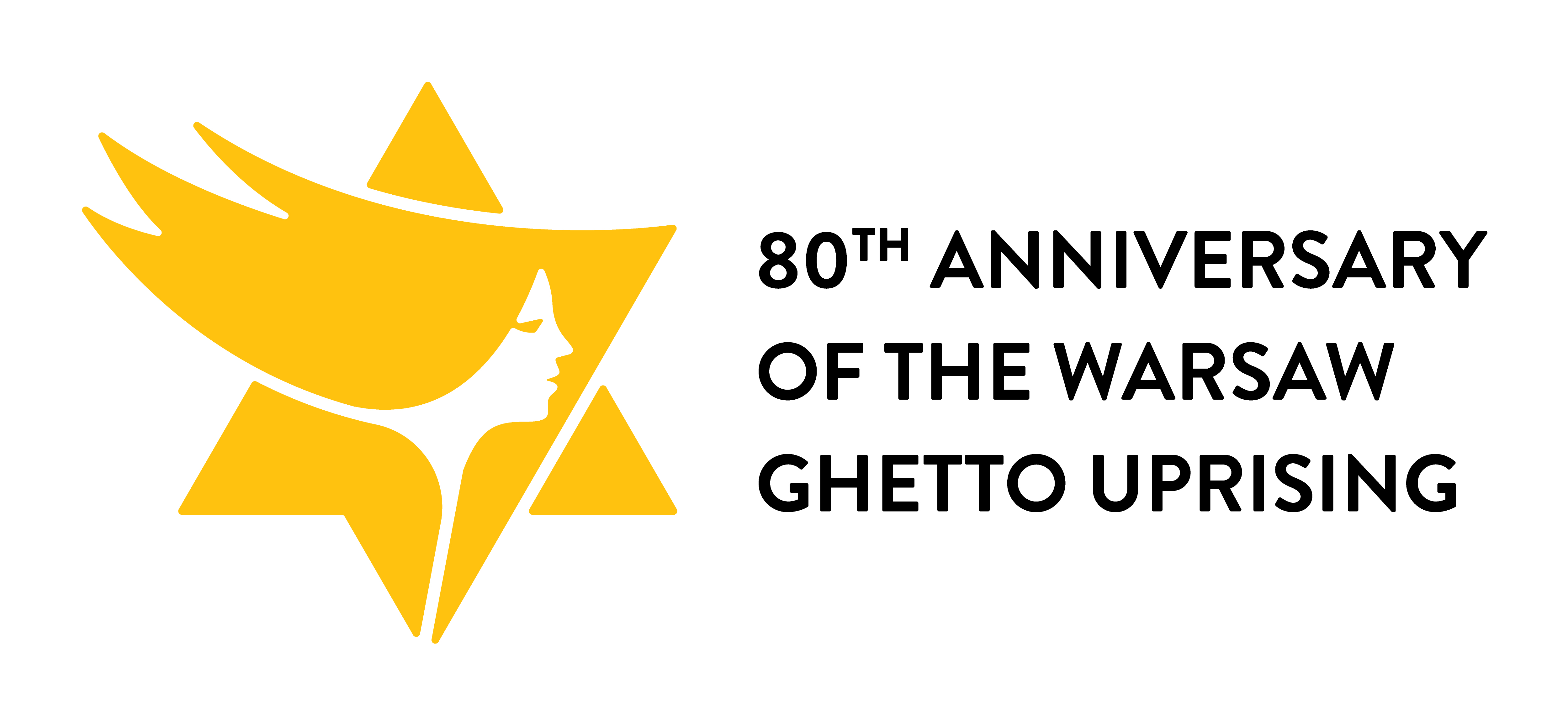 Logos of 80th anniversary of the outbreak of Warsaw Ghetto Uprising