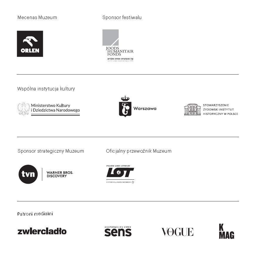 Logotypy organizatorów, partnerów i sponsorów festiwalu TISZ: Korzenie.