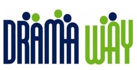 Granatowo-zielony napis Drama Way - logo
