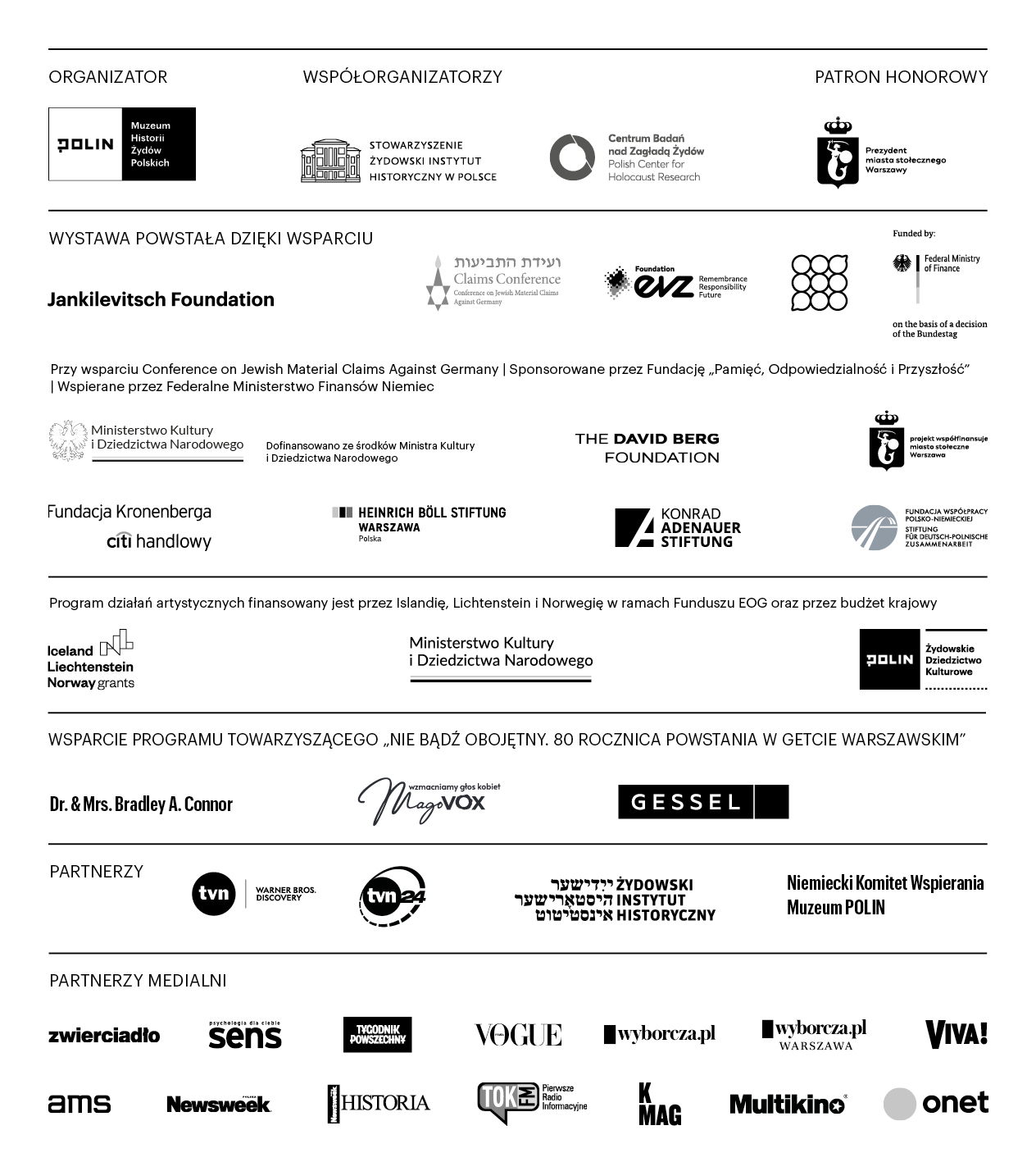 Logotypy organizatorów i partnerów wystawy "Wokół nas morze ognia"