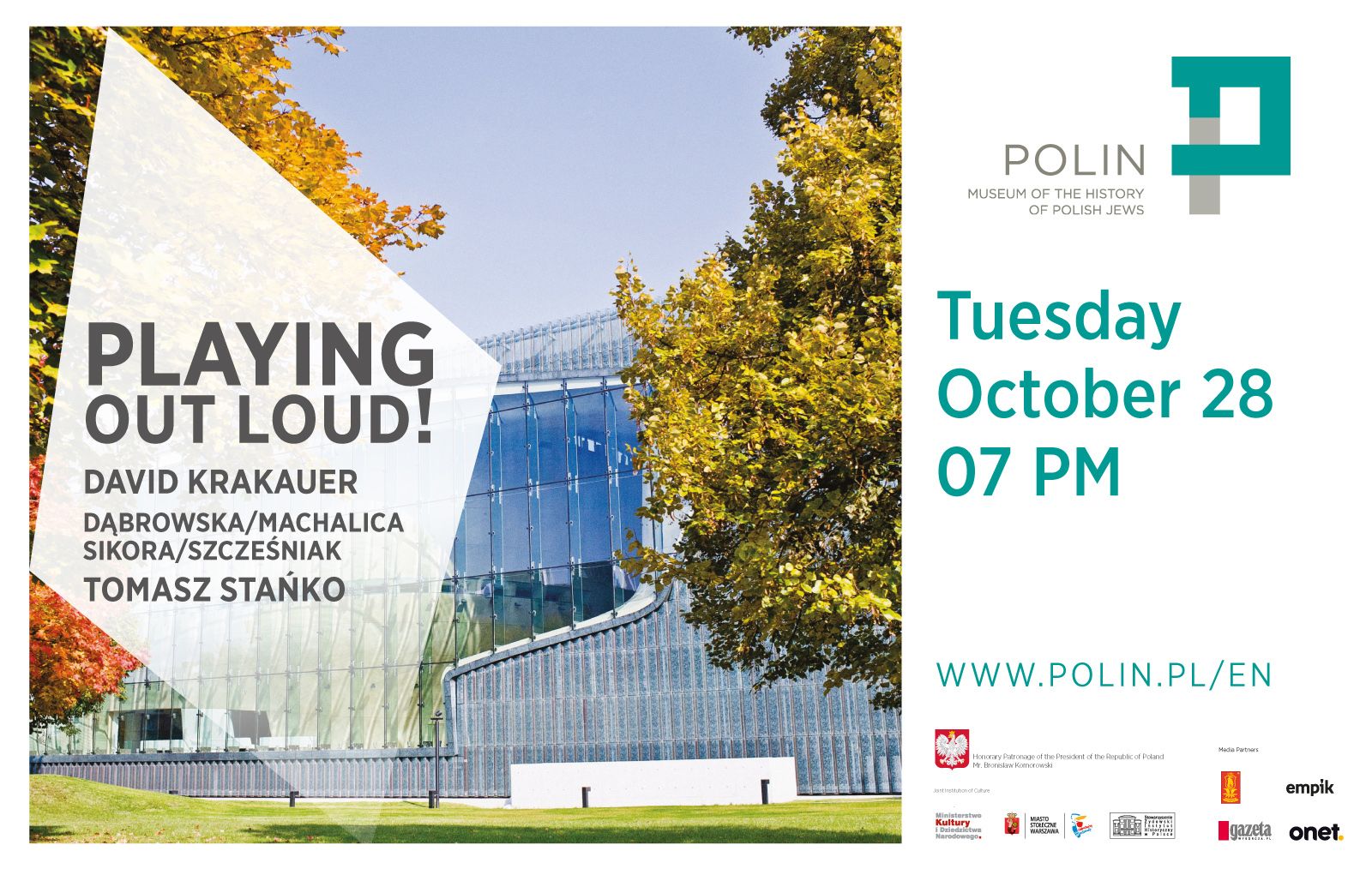 Poster promoting the opening of POLIN Museum in 2014.
