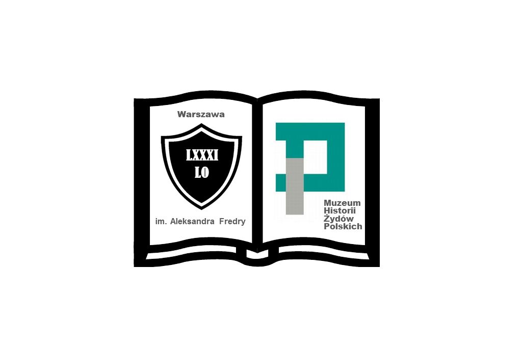 W książce umieszczone logo Muzeum POLIN i Liceum im. Aleksandra Fredry w Warszawie