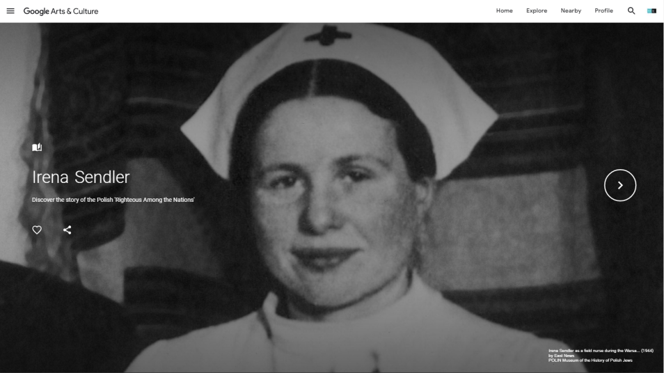 Czarno-białe zdjęcie młodej kobiety w czepku pielęgniarskim - Irena Sendler.