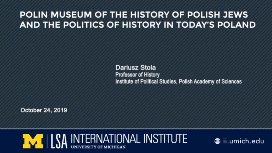 POLIN Museum of the History of Polish Jews and the Politics of History in Today’s Poland