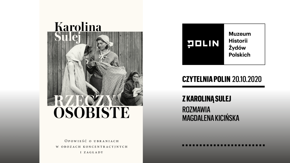 Okładka książki Karoliny Sulej "Rzeczy osobiste" i zaproszenie na spotkanie 20.10