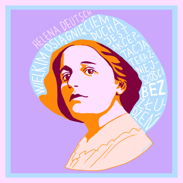 Na obrazie widzimy grafikę Marty Frej "Helena Deutsch".