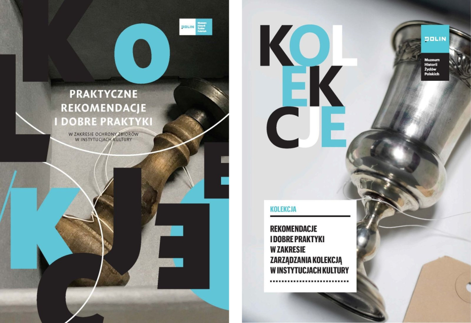 Dwie okładki poradników dotyczących zarządzania kolekcji w instytucjach kultury