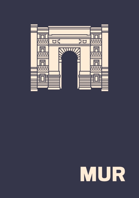 Okładka książki "MUR. Ilustrowany atlas architektury Muranowa"