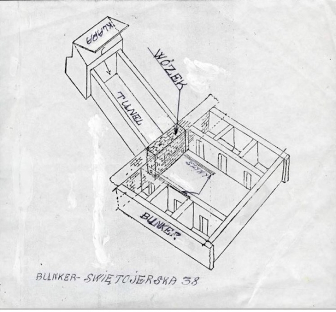 Design of a bunker at 38 Świętojerska Street.