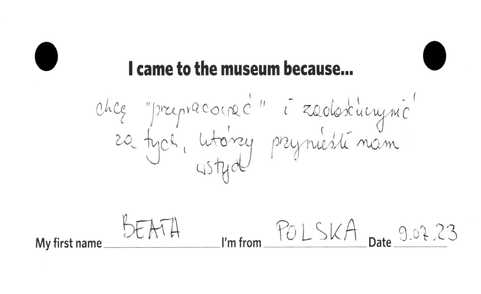 Opinia o wystawie stałej w języku polskim