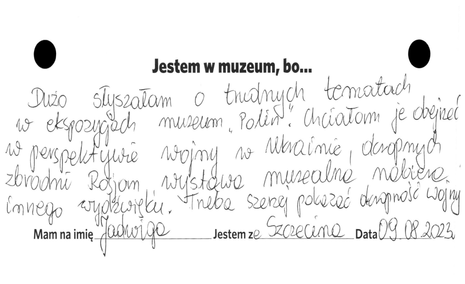 Opinia o wystawie stałej Muzeum POLIN z sierpnia 2023 roku