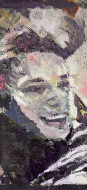 Obraz "Ita żyje" - portret uśmiechniętej młodej kobiety.