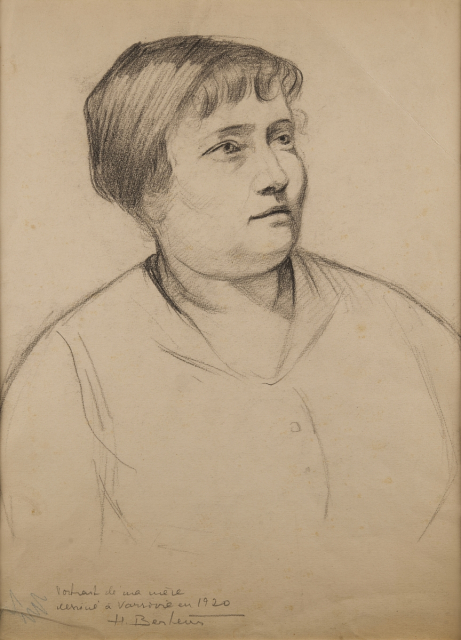 Portret Hel Enri namalowany ołówkiem przez jej syna, Henryka Berlewiego.
