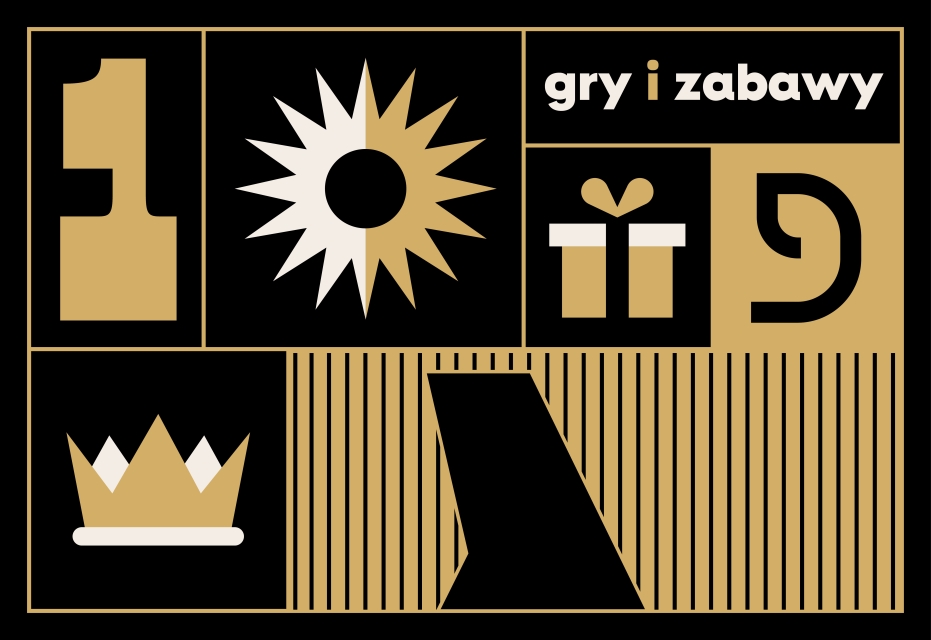 Grafika ilustracyjna na 10. urodziny Muzeum POLIN - gry i zabawy