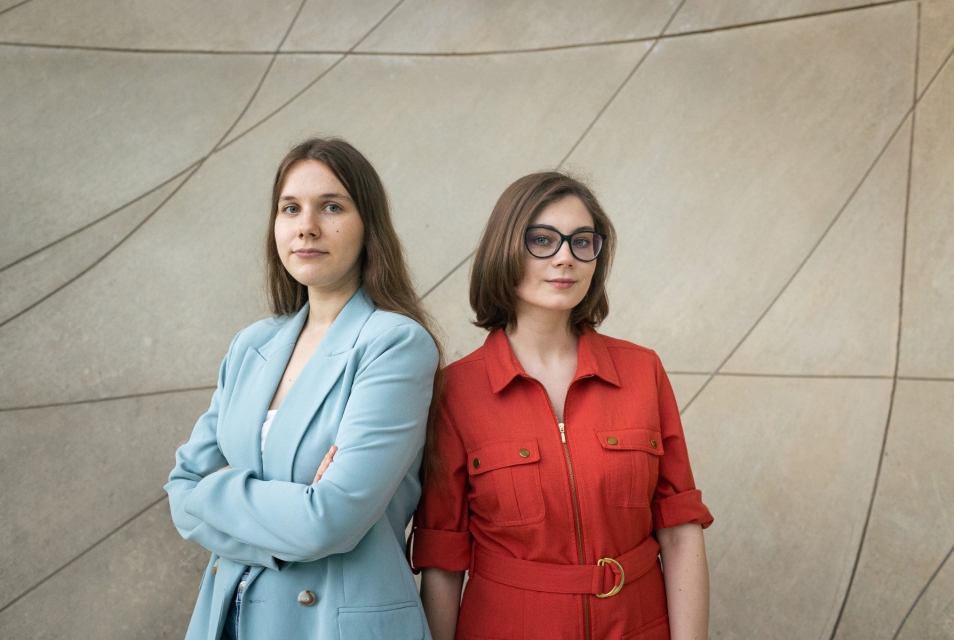 Mariia Bilostotska i Aliaksandra Trutneva z Muzeum POLIN.
