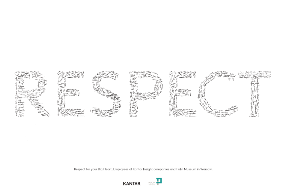 Gray respect lettering on a white background.