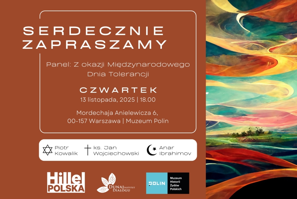 Zaproszenie na panel z okazji Międzynarodowego Dnia Tolerancji - grafika dekoracyjna