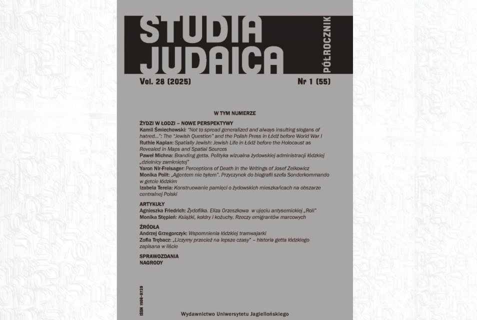 Okładka czasopisma "Studia Judaica", vol. 28, 2025, nr 1.