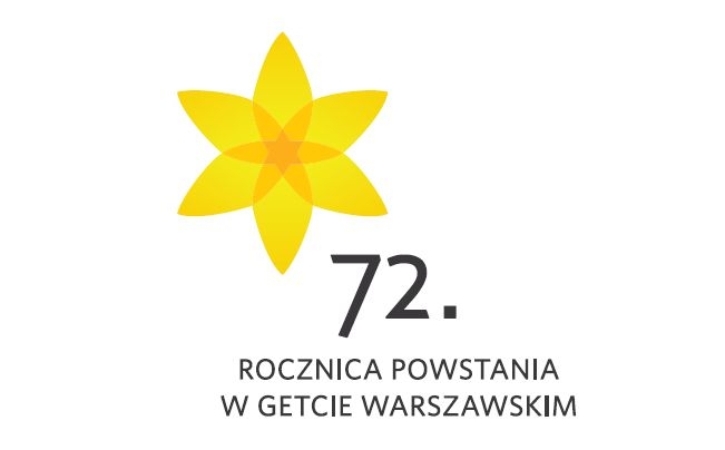 Logo 72. rocznicy powstania w getcie warszawskim - żonkil.