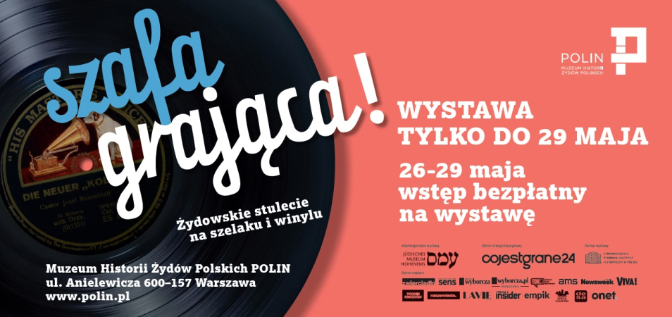 Plakat promujący wystawę Szafa grająca w Muzeum POLIN.