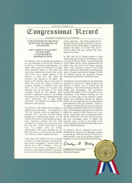 Dokument podpisany następująco: Congressional Record.