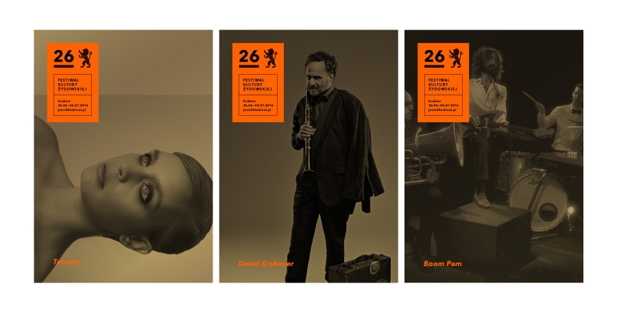 Grafika złożona z trzech czarno-białych fotografii. Od lewej - twarz kobiety, postać mężczyzny i mężczyzna grający na perkusji.