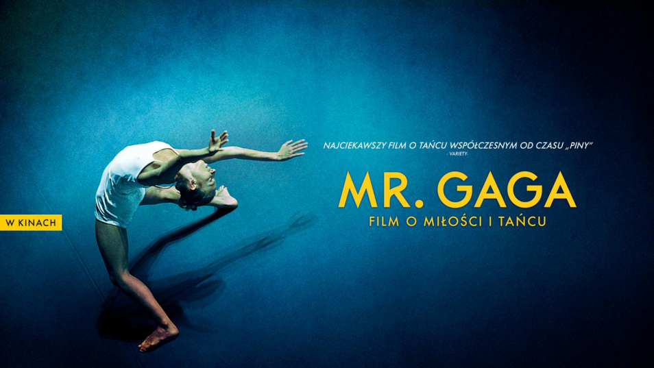 postać w tańcu. plakat promujący film "Mr. GAGA"