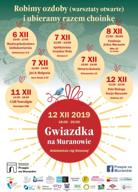 Plakat wydarzenia sąsiedzkiego "Gwiazdka na Muranowie"