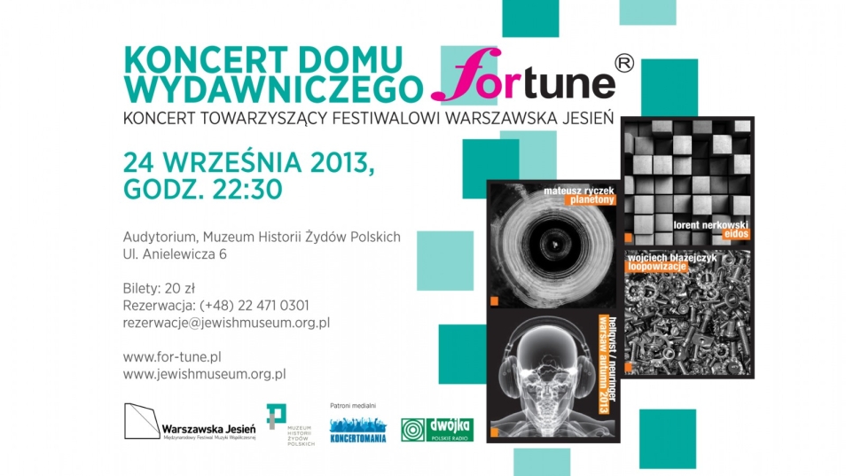 Plakat promujący koncert domu wydawniczego fortune