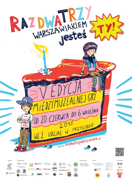 Plakat akcji Raz, dwa, trzy. Warszawiakiem jesteś Ty!