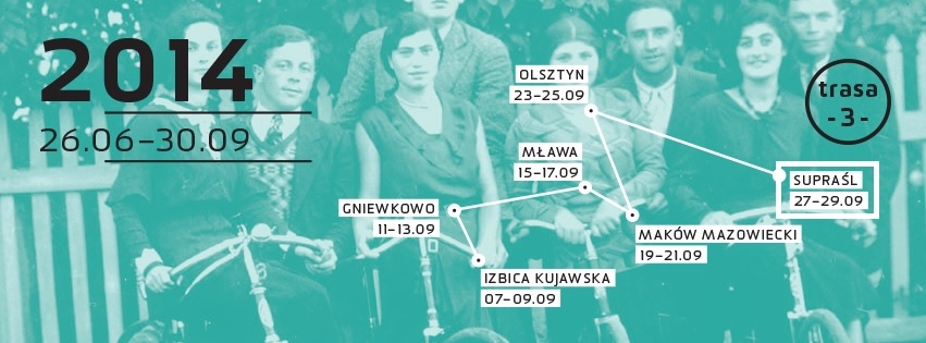 Grafika przedstawia grupę ludzi. Z lewej strony data 2014, 26.06-30.09.