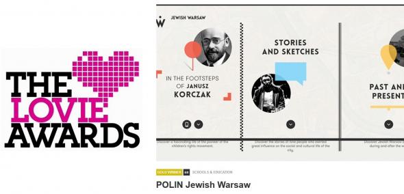 "Żydowska Warszawa" Gold WInner Lovie Awards w kategorii Schools&Education