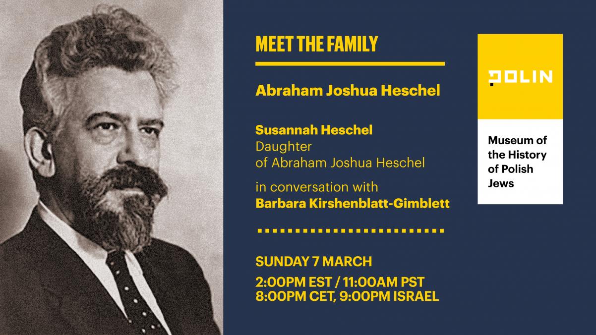 A table of information about the meeting, with the Abraham Heschel's photograph
