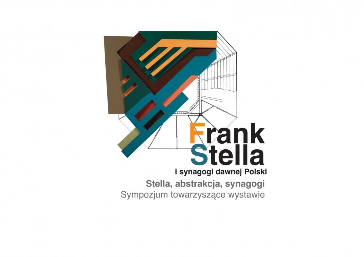 Plakat, graficzny obraz z wystawy Franka Stella. Wystawa była w Muzeum Polin.
