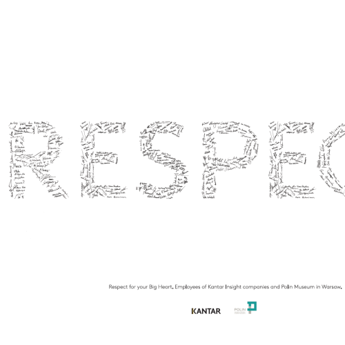 Gray respect lettering on a white background.