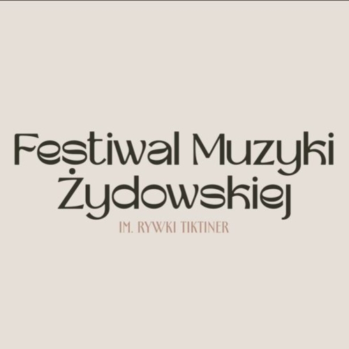 Napis Festiwal Muzyki Żydowskiej im. Rywki Tiktiner. Wokół różne kolorowe piktogramy z motywami muzycznymi.